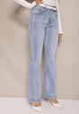 Niebieskie Jeansy Dzwony High Waist Zeltia