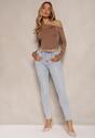 Niebieskie Jeansy z Bawełną Skinny High Waist Marino