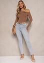 Niebieskie Jeansy z Bawełną Skinny High Waist Marino