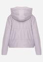 Jasnofioletowa Kurtka z Szerokim Pikowaniem i Nieodpinanym Kapturem Ninilira