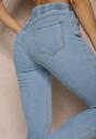Jasnoniebieskie Jeansy z Bawełną Skinny ze Sznurkiem Gaviren