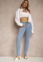 Jasnoniebieskie Jeansy z Bawełną Skinny ze Sznurkiem Gaviren