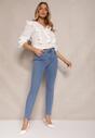 Niebieskie Jeansy High Waist Regular z Bawełną Elisira