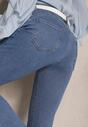 Niebieskie Jeansy z Bawełną High Waist Hreadia