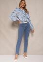 Niebieskie Jeansy z Bawełną High Waist Hreadia