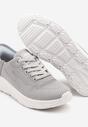 Szaro-Niebieskie Buty Sportowe Sneakersy z Ozdobnym Tłoczeniem i Napisami Nolnelia