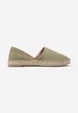 Zielone Espadryle  Ozdobione Wyciętą Cholewką i Plecionką Wommea