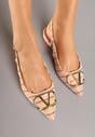 Pomarańczowe Sandały Slingback z Tweedowymi Zdobieniami i Metaliczną Aplikacją Elanovea