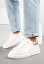 Sneakers Elanireth Alb cu argintiu