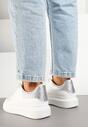 Sneakers Elanireth Alb cu argintiu