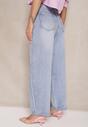 Niebieskie Casualowe Jeansy Boyfriend High Waist Clerra