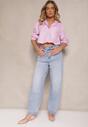 Niebieskie Casualowe Jeansy Boyfriend High Waist Clerra