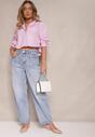 Niebieskie Casualowe Jeansy Boyfriend High Waist Clerra