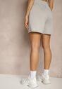 Szare Dresowe Szorty z Wiskozą Bermudy High Waist Setallira