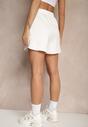Białe Szorty High Waist Dresowe Lianin