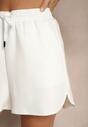 Białe Szorty High Waist Dresowe Lianin