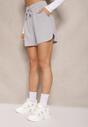 Szare Szorty High Waist Dresowe Lianin
