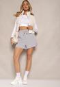 Szare Szorty High Waist Dresowe Lianin