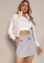 Szare Szorty High Waist Dresowe Lianin