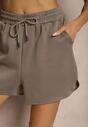 Brązowe Szorty High Waist Dresowe Lianin