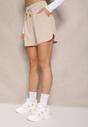 Beżowe Szorty High Waist Dresowe Lianin