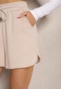 Beżowe Szorty High Waist Dresowe Lianin