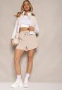 Beżowe Szorty High Waist Dresowe Lianin