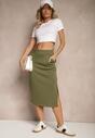 Zielona Ołówkowa Spódnica High Waist Velzia