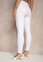 Białe Elastyczne Jeansy o Kroju Skinny High Waist Darira