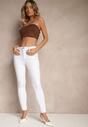 Białe Elastyczne Jeansy o Kroju Skinny High Waist Darira
