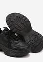 Czarne Sneakersy Streetwearowe na Grubej Podeszwie Waniffia