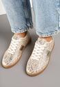 Złote Wężowe Sneakersy Tenisówki w Kultowym Stylu Neolithaen