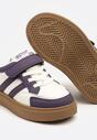 Biało-Fioletowe Buty Sportowe Sneakersy z Geometrycznym Wzorem Erriti