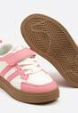Biało-Różowe Buty Sportowe Sneakersy z Geometrycznym Wzorem Erriti