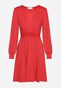 Czerwona Sukienka z Wiskozą o Rozkloszowanym Kroju Selaitea