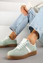 Jasnozielone Sneakersy w Stylu Kultowych Tenisówek Gillifia