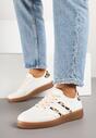 Białe Panterkowe Sneakersy Tenisówki z Przeszyciami Lurivia