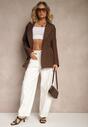Białe Jeansy Balloon Fit High Waist Amirins