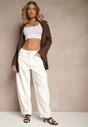 Białe Jeansy Balloon Fit High Waist Amirins