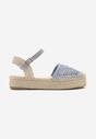 Niebieskie Sandały w Stylu Espadryli z Plecioną Platformą i Cholewką Elisova