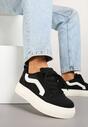 Czarne Sneakersy Kultowe Tenisówki na Grubej Podeszwie Nurisora