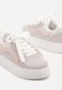 Szare Sneakersy Kultowe Tenisówki na Grubej Podeszwie Nurisora