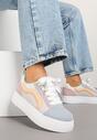Niebiesko-Fioletowe Sneakersy Kultowe Tenisówki na Grubej Podeszwie Nurisora