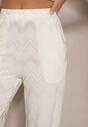 Jasnobeżowe Spodnie z Wiskozą o Szerokim Kroju High Waist Weralis