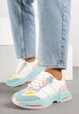 Biało-Zielone Sneakersy w Streetwearowym Stylu z Ozdobnymi Przeszyciami Isallena