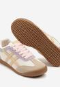 Beżowo-Różowe Sneakersy Typu Klasyczne Tenisówki Isnnoria