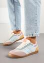 Różowo-Niebieskie Sneakersy Typu Klasyczne Tenisówki Isnnoria