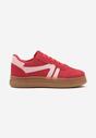 Czerwone Sneakersy Klasyczne Tenisówki Zdobione Przeszyciami Alatira
