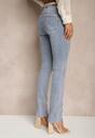 Jasnoniebieskie Casualowe Jeansy High Waist o Dopasowanym Kroju Aluissea