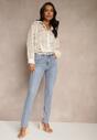 Jasnoniebieskie Casualowe Jeansy High Waist o Dopasowanym Kroju Aluissea